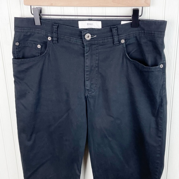 Brax Cooper Fancy Regular Fit Straight Leg Pants Solid Black Men's Size 34 - Picture 3 of 10